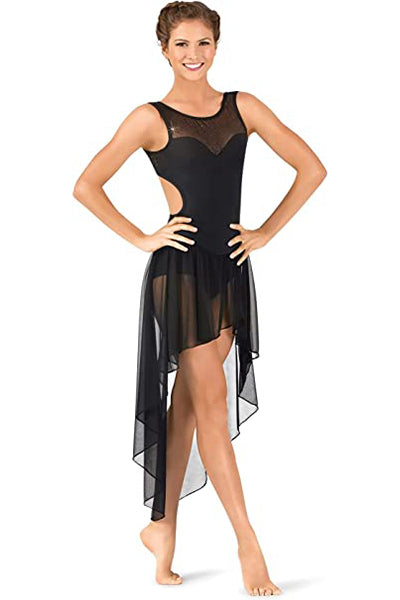 Body Wrappers TW615 Twinkle Mesh High - Low Tank Dress Black
